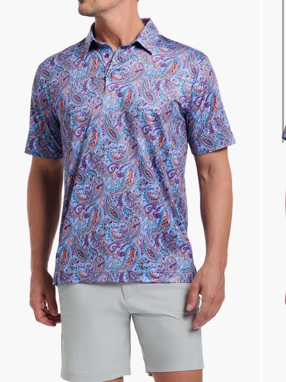 Robert Graham Mens Size 2XL Purple Paisley Matos Classic Fit Polo Golf Shirt